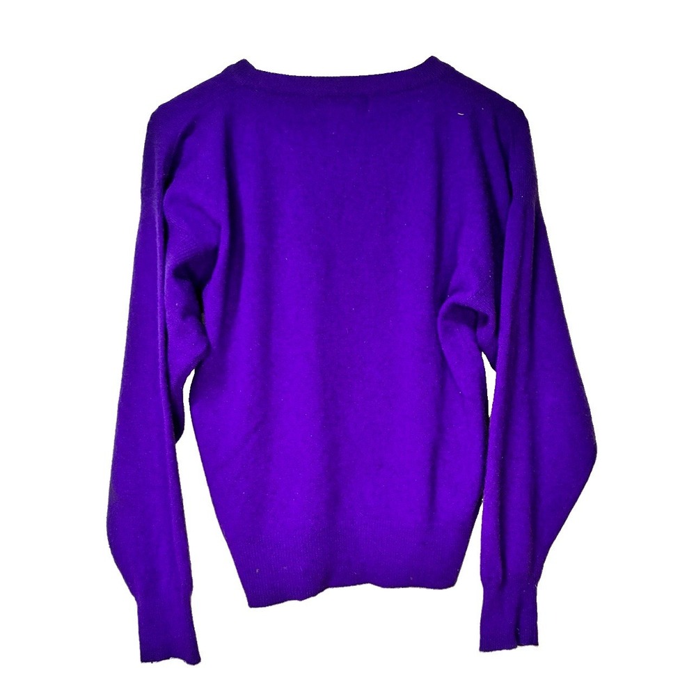 Vintage Marshall Field's 100% Cashmere Sweater Purple Crew Neck Women's M - Picture 2 of 4